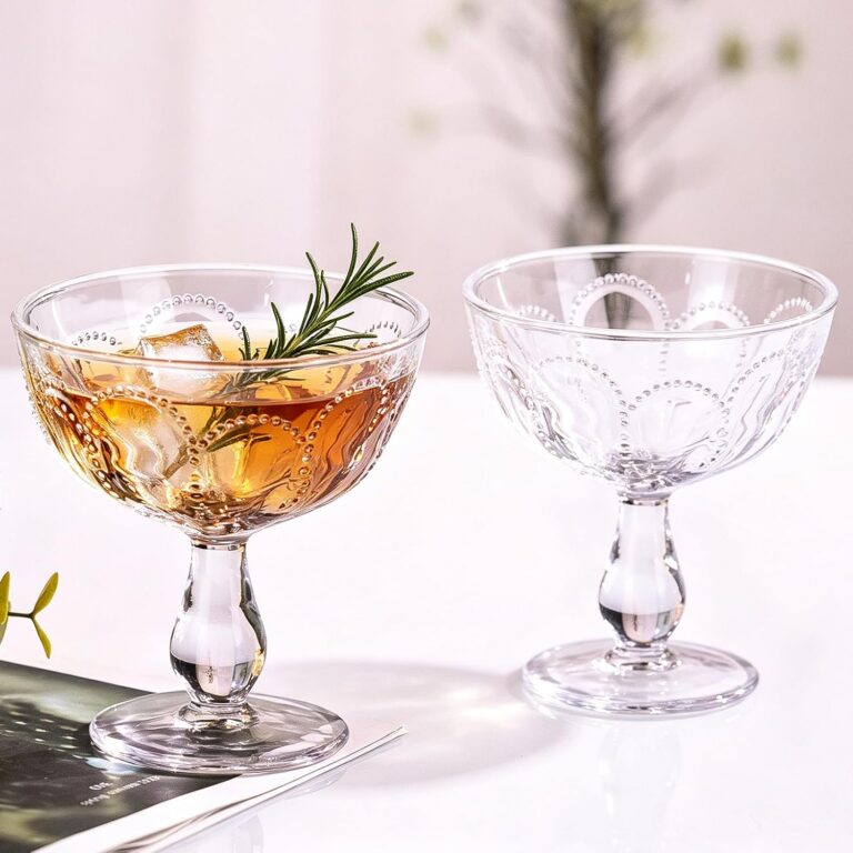 KAMMAK Dessert Cups Set of 2, Footed Glass Bowls for Ice Cream – OJ008 – detail view 3