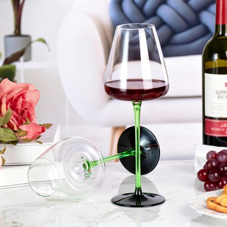 KAMMAK Crystal Red Wine Glasses Set of 2, Bordeaux Stemmed Glasses, XH045 – detail view 3