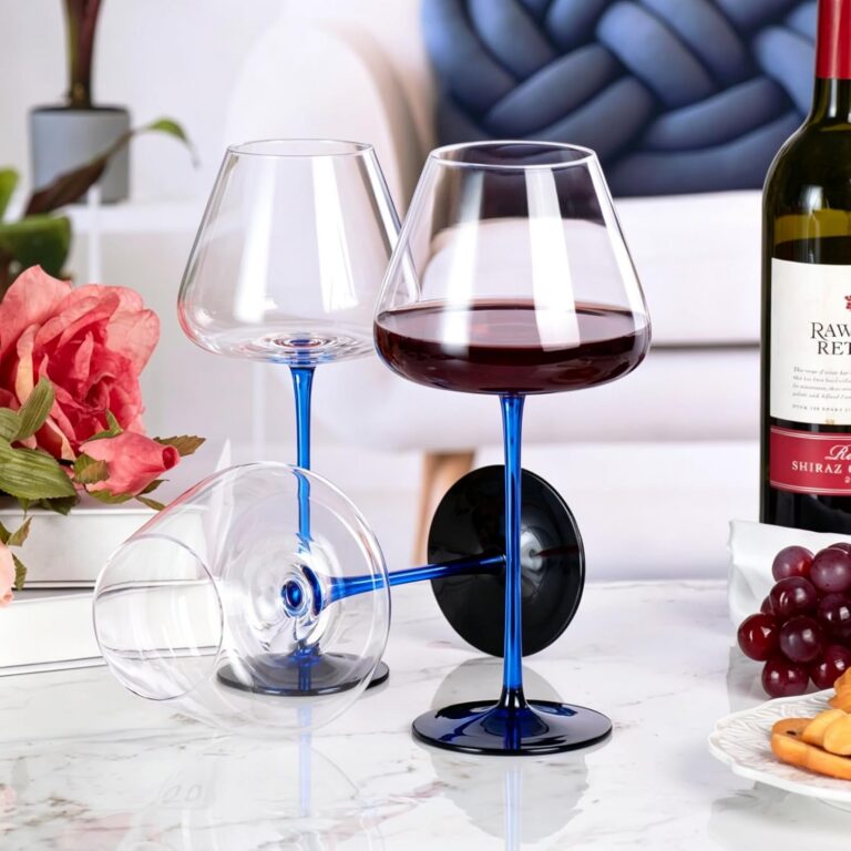 KAMMAK Crystal Red Wine Glasses Set of 2, Bordeaux Stemmed Glasses, XH048 – detail view 3