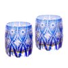 KAMMAK 8KPCM015 blue patterned whiskey tumblers KAMMAK 8KPCM015 whiskey glasses front view for product display