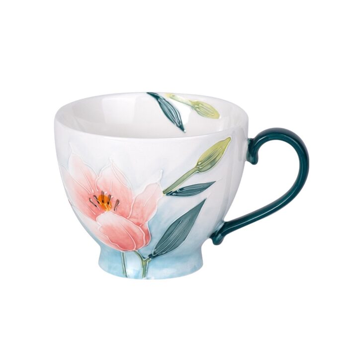 KAMMAK 8CZGX030 ceramic cup and saucer side angle view showing silhouette