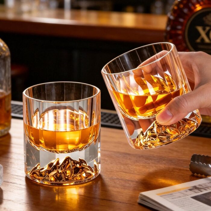 KAMMAK 7KPSP1016 whiskey glasses side angle view showing silhouette