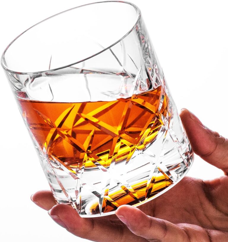 KAMMAK Crystal Whiskey Glasses Set of 2 Hand Blown Old Fashioned Glasses - detail view 3