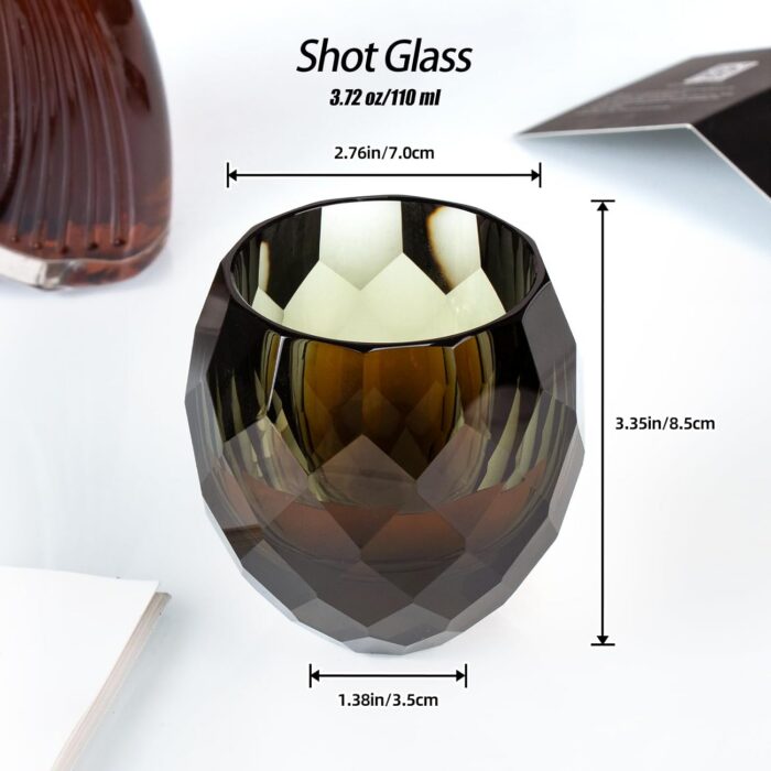 KAMMAK Crystal Whiskey Glasses Set of 2 Hand Blown Whisky Glass Stemless 3 KAMMAK 7KPSP1001 whiskey glasses close-up material texture detail image 4