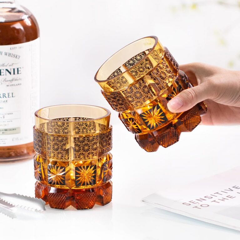 KAMMAK Cut Old Fashioned Whiskey Glasses Set of 2, Rocks Glass, CM010 – detail view 2