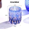 KAMMAK Cut Old Fashioned Whiskey Glasses Set of 2, Rocks Glass, CM015 1 KAMMAK 8KPCM015 whiskey glasses side angle view showing silhouette