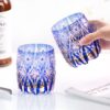 KAMMAK Cut Old Fashioned Whiskey Glasses Set of 2, Rocks Glass, CM015 3 KAMMAK 8KPCM015 whiskey glasses close-up material texture detail image 4