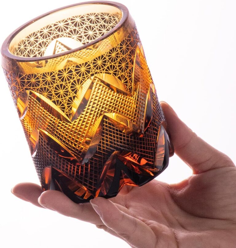 KAMMAK Cut Old Fashioned Whiskey Glasses Set of 2, Rocks Glass, CM022 – detail view 3