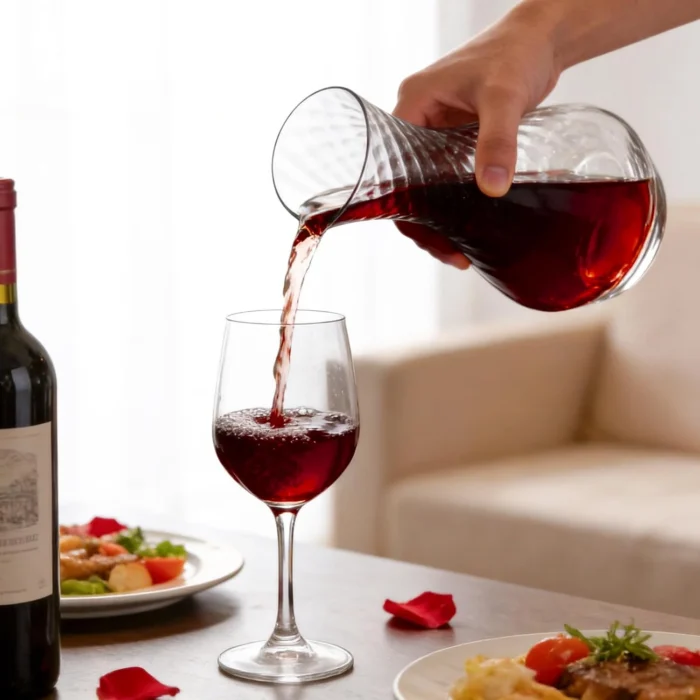 KAMMAK DS54 Textured-Neck Wine Decanter – Detail 6 KAMMAK 8KPDSXY054 glass decanter close-up material detail image 6