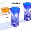 KAMMAK Shot Glasses Set of 2,Cobalt Blue Heavy Base Spirit Drinking Cups 1 KAMMAK 8KPRS025 whiskey glasses side angle view showing silhouette
