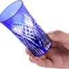 KAMMAK Shot Glasses Set of 2,Cobalt Blue Heavy Base Spirit Drinking Cups 3 KAMMAK 8KPRS025 whiskey glasses close-up material texture detail image 4