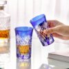 KAMMAK Shot Glasses Set of 2,Cobalt Blue Heavy Base Spirit Drinking Cups 4 KAMMAK 8KPRS025 whiskey glasses styled on dining table image 5