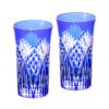 KAMMAK 8KPRS025 Cobalt-Blue Cut-Glass Shot Glasses KAMMAK 8KPRS025 whiskey glasses front view for product display