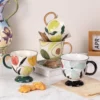 KAMMAK 8CZGX023 ceramic cup and saucer styled home decor setting image 5