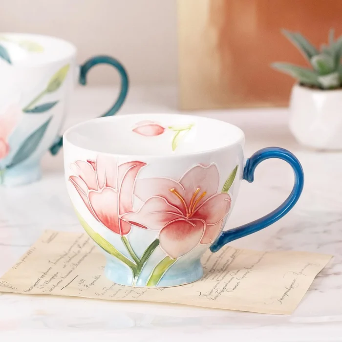 KAMMAK 8CZGX036 ceramic cup and saucer front view for product display