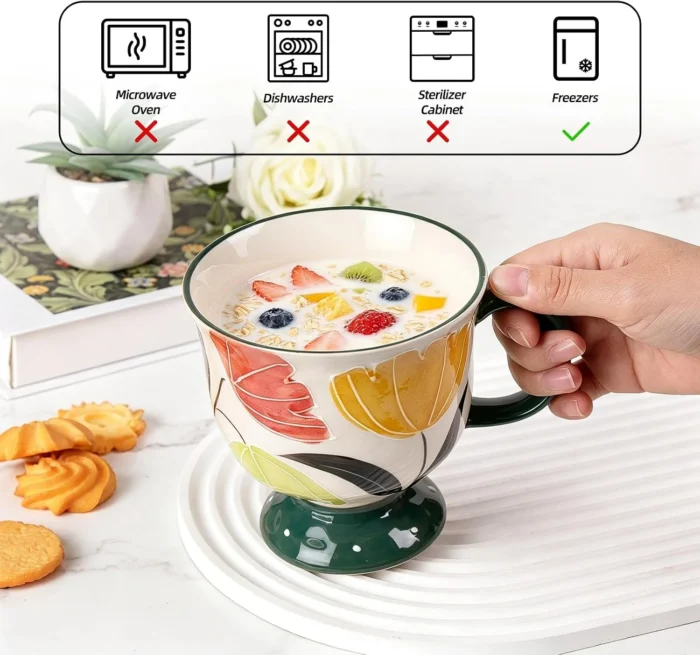 KAMMAK 8CZGX026 ceramic cup and saucer styled home decor setting image 5
