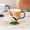 KAMMAK 8CZGX026 ceramic cup and saucer front view for product display