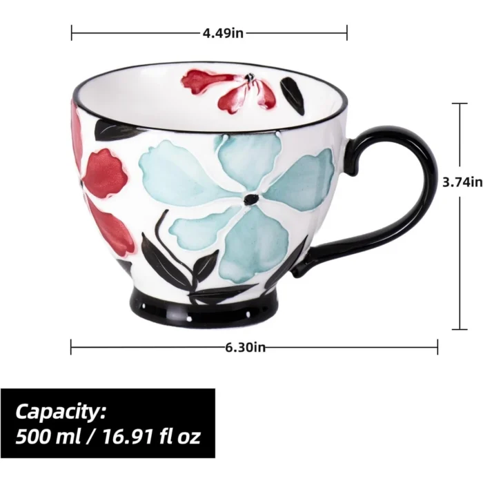 floral-ceramic-goblet-gx003-1 KAMMAK 8CZGX003 ceramic cup and saucer shape and proportion detail image 3
