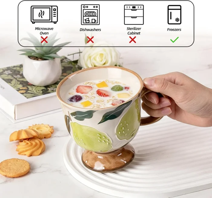 KAMMAK 8CZGX024 ceramic cup and saucer styled home decor setting image 5