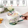 KAMMAK 8CZGX034 ceramic cup and saucer styled home decor setting image 5