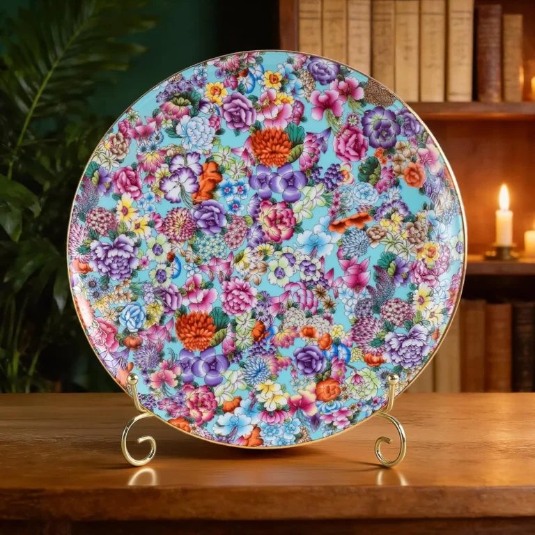 KAMMAK Lake Blue floral decorative plate set alternate product image 2