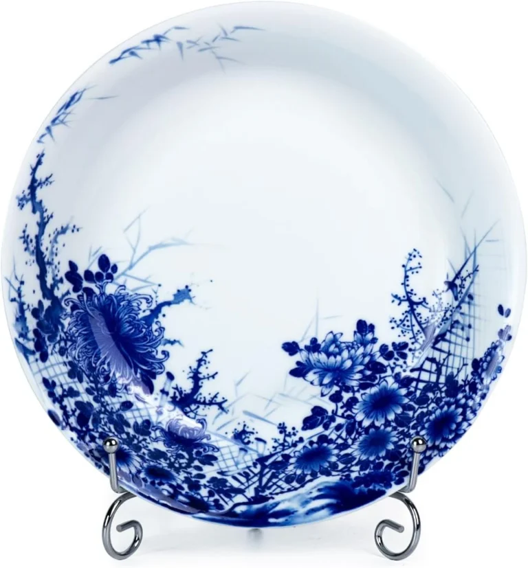 KAMMAK blue and white chrysanthemum 8-inch porcelain decorative plate