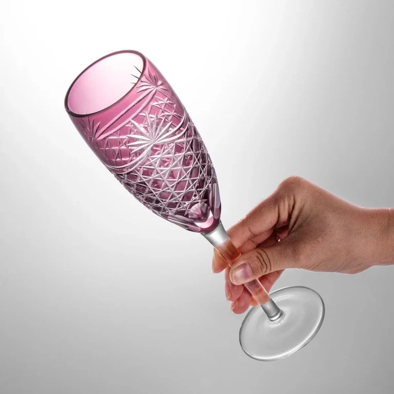 Balanced purple champagne flute pair for sparkling wine