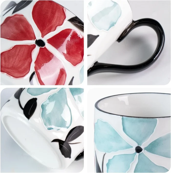 KAMMAK 8CZGX015 ceramic cup and saucer styled home decor setting image 5