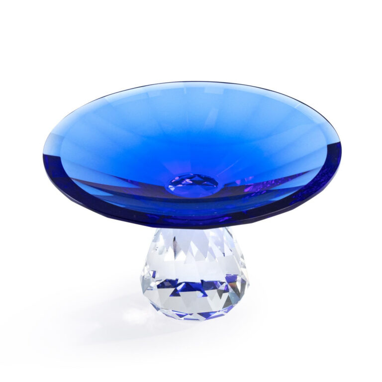 KAMMAK Blue Crystal Glass Pedestal Fruit Bowl – WY026 – detail view 1