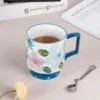 kammak-blue-floral-ceramic-footed-mugs-set-of-2-gx010-5 KAMMAK 8CZGX010 ceramic cup and saucer decorative craft detail image 7