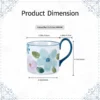 kammak-blue-floral-ceramic-mugs-set-of-2-gx013-2 KAMMAK 8CZGX013 ceramic cup and saucer close-up material texture detail image 4