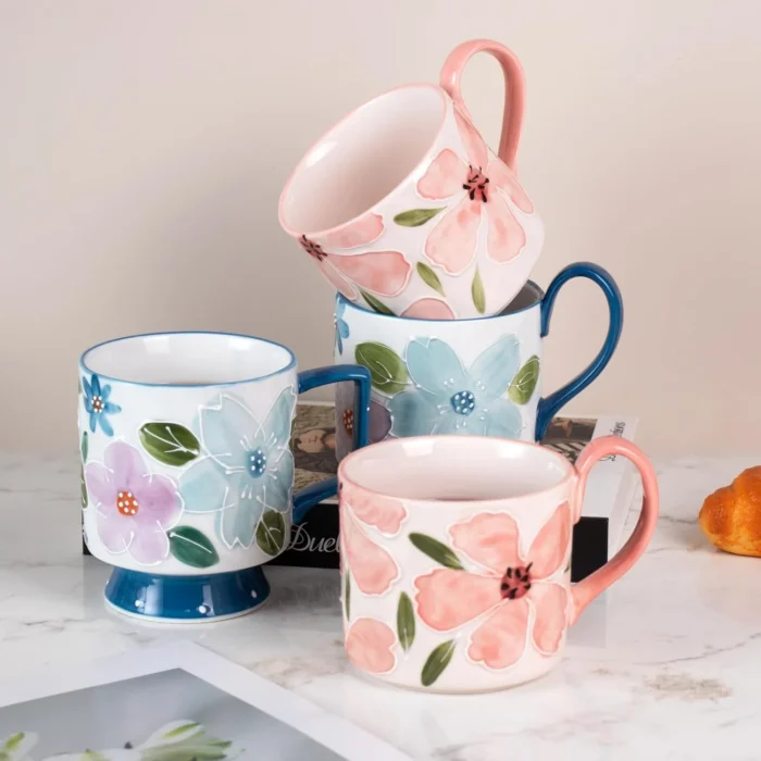 kammak-blue-floral-ceramic-mugs-set-of-2-gx013-8 KAMMAK 8CZGX013 ceramic cup and saucer gift packaging detail image 8