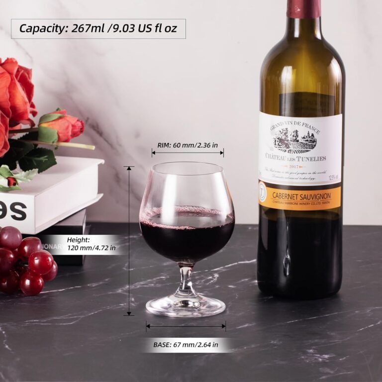 Cognac Glasses dimensions and product details