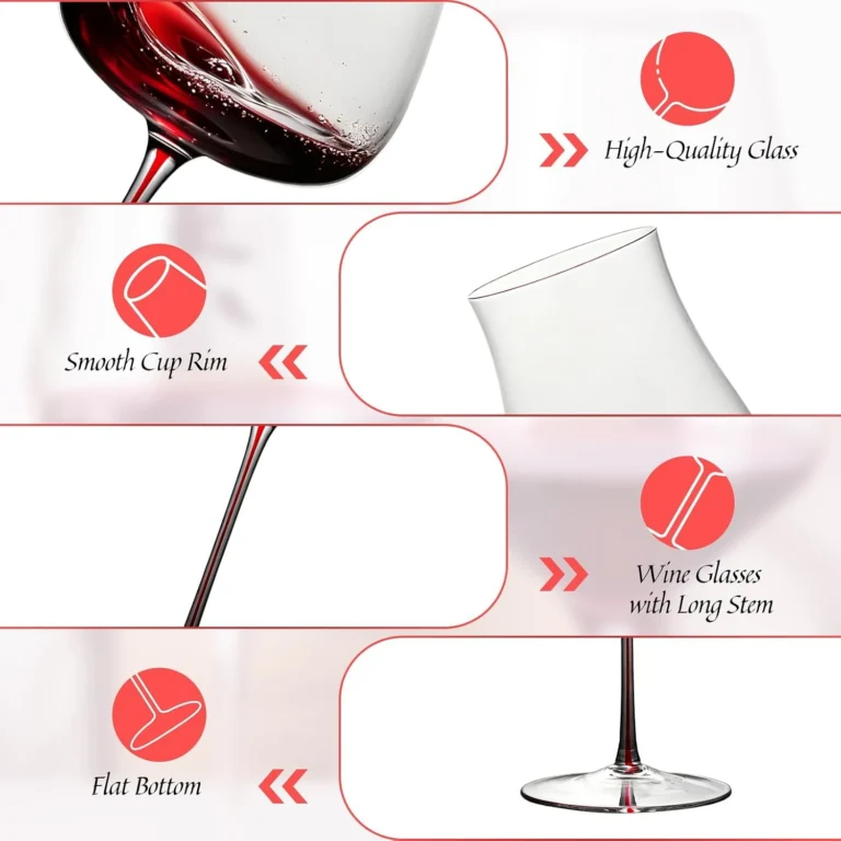 KAMMAK Crystal Red Wine Glasses Set of 2, Bordeaux Stemmed Glasses – DY003 – detail view 2