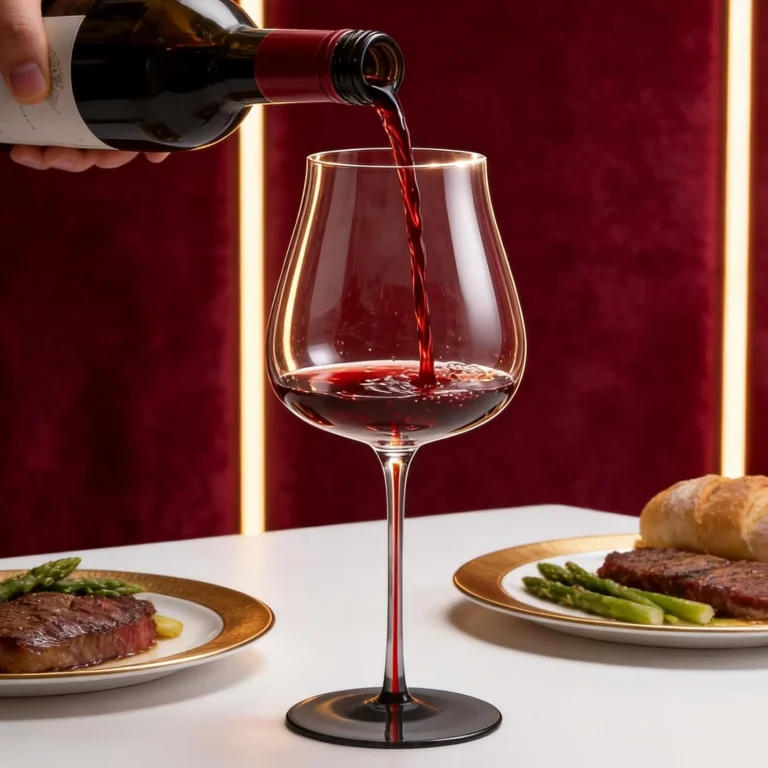 KAMMAK Crystal Red Wine Glasses Set of 2, Bordeaux Stemmed Glasses – DY007 – detail view 1