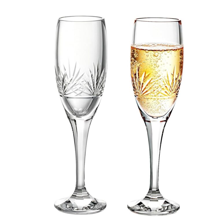 KAMMAK 8KPXY0024 white 5.75 oz hand-cut crystal champagne flutes
