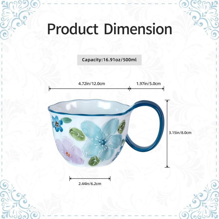 Ceramic Tea Cups dimensions and product details