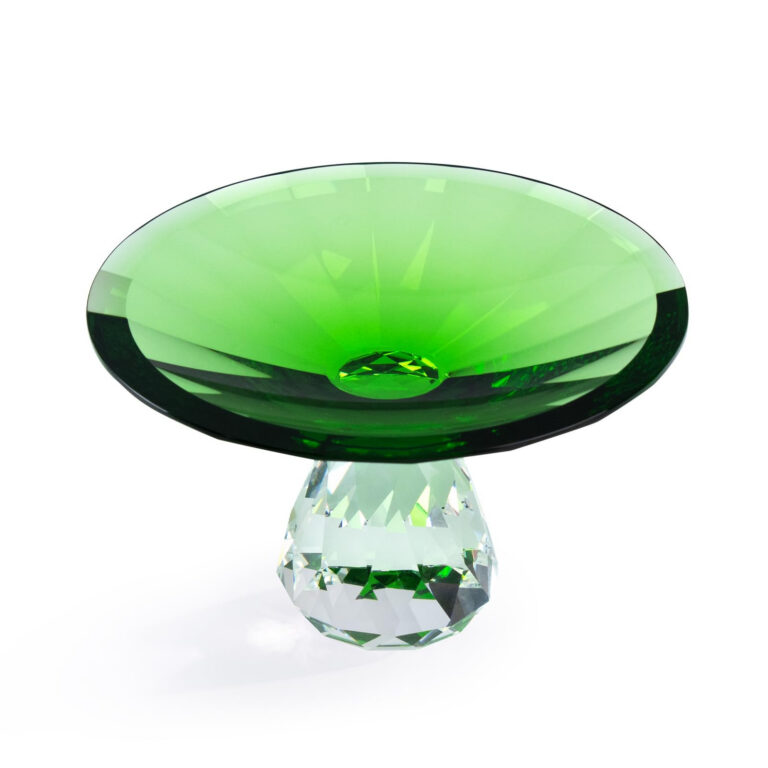 KAMMAK Green Crystal Glass Pedestal Fruit Bowl – WY022 – detail view 1