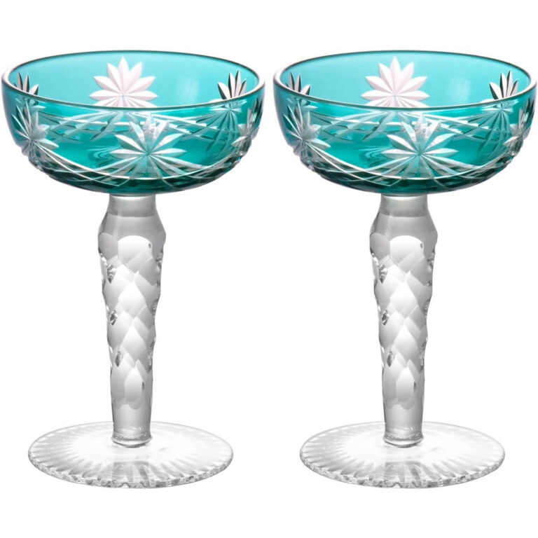 KAMMAK Green Vintage Coupe Martini Glasses Set of 2, 5.41 oz – RS029 – detail view 1