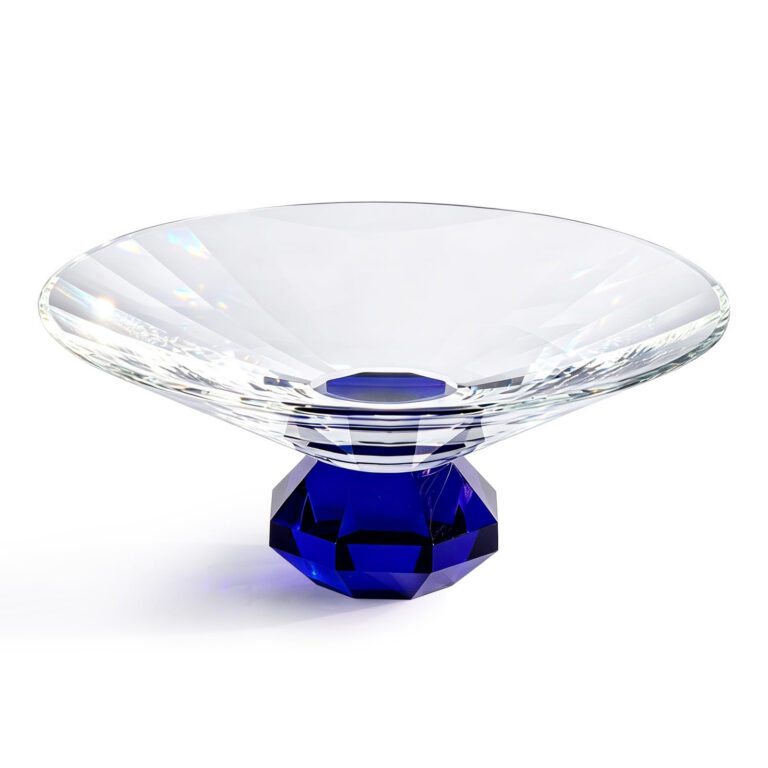 KAMMAK Large Blue Crystal Glass Fruit Bowl – WY041 – detail view 1