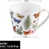 kammak-lavender-butterfly-bone-china-mugs-set-yx029-30-2 KAMMAK 8CZYX029+30 ceramic cup and saucer shape and proportion detail image 3