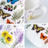 kammak-lavender-butterfly-bone-china-mugs-set-yx029-30-4 KAMMAK 8CZYX029+30 ceramic cup and saucer styled home decor setting image 5