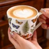 kammak-lavender-butterfly-bone-china-mugs-set-yx029-30-5 KAMMAK 8CZYX029+30 ceramic cup and saucer scale and proportion view image 6