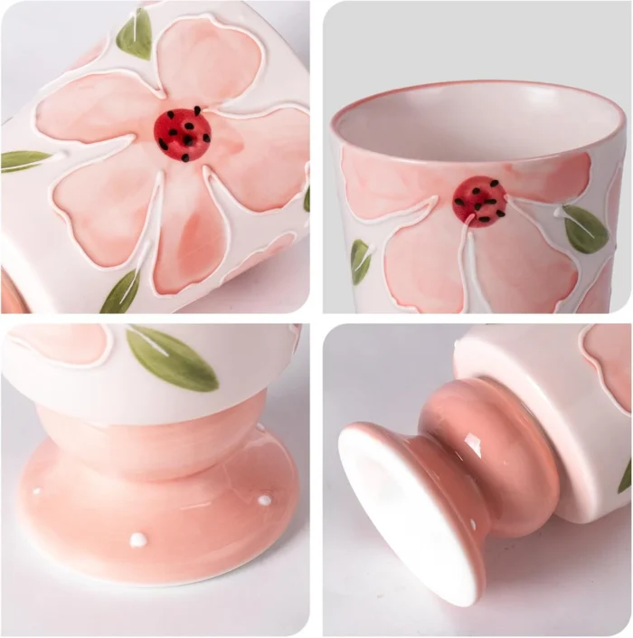 KAMMAK 8CZGX017 ceramic cup and saucer styled home decor setting image 5