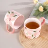 kammak-pink-floral-ceramic-mugs-set-of-2-gx014-4 KAMMAK 8CZGX014 ceramic cup and saucer decorative craft detail image 7