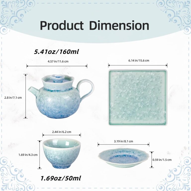 Porcelain Tea Set dimensions and product details