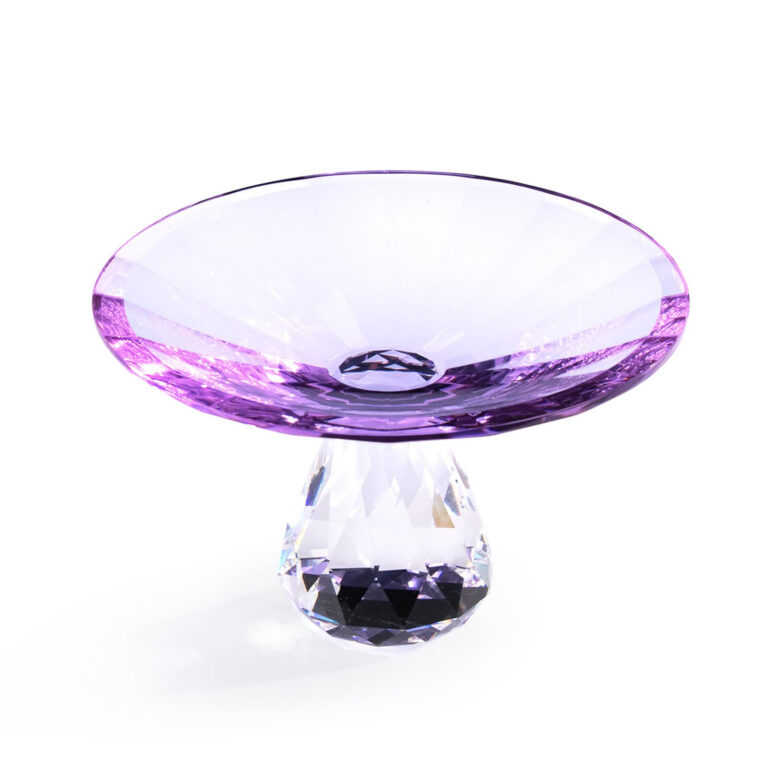 KAMMAK Purple Crystal Glass Pedestal Fruit Bowl – WY021 – detail view 1