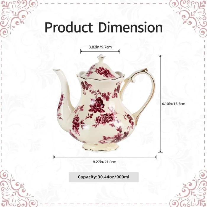 KAMMAK 8CZSY018 ceramic teapot side angle view showing silhouette