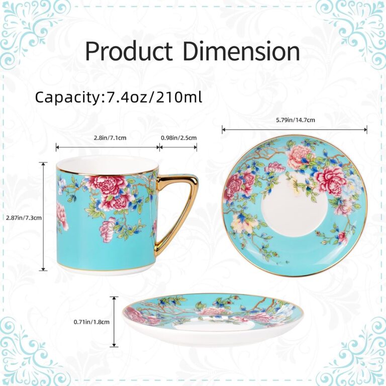 Tea Cups And Saucers dimensions and product details