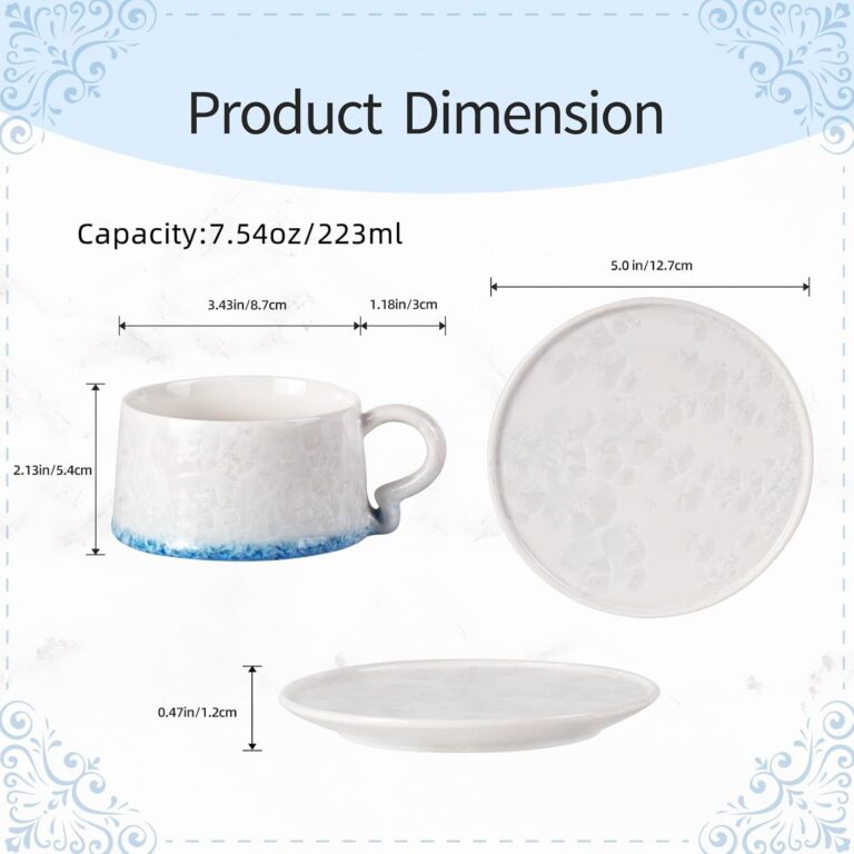 Tea Cups And Saucers dimensions and product details
